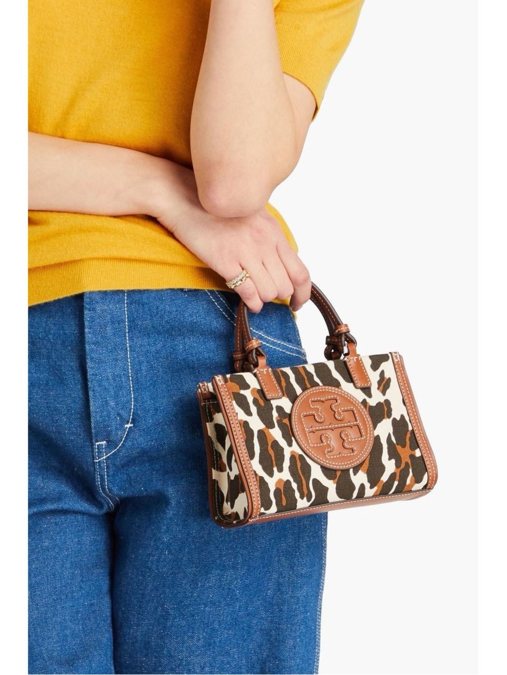 Tory Burch Ella Mini Tote | Leopard - Picture 3 of 11